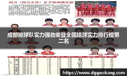 成都排球队实力强劲荣登全国排球实力排行榜第二名